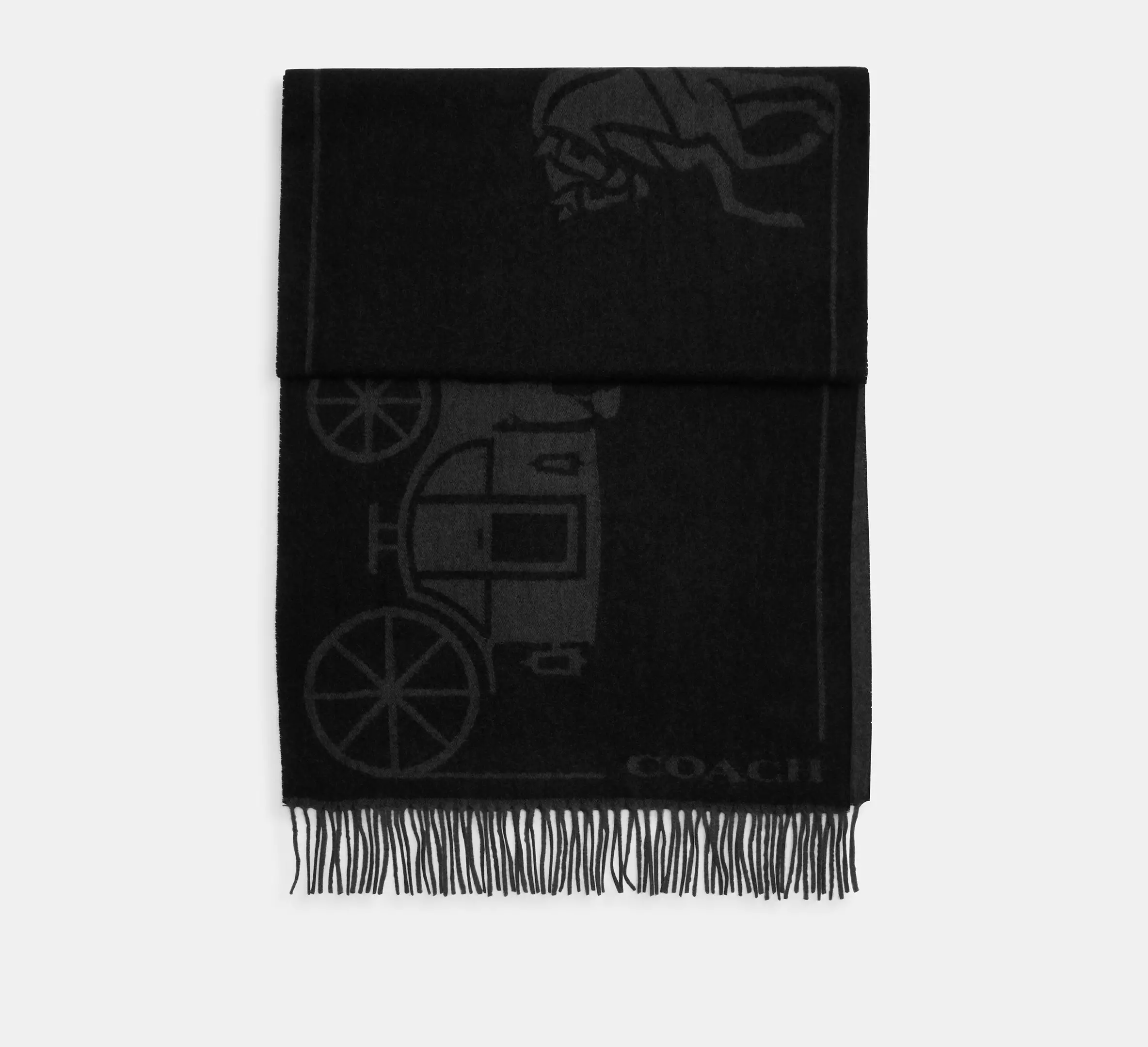 Coach Horse And Carriage Print Oversized Muffler