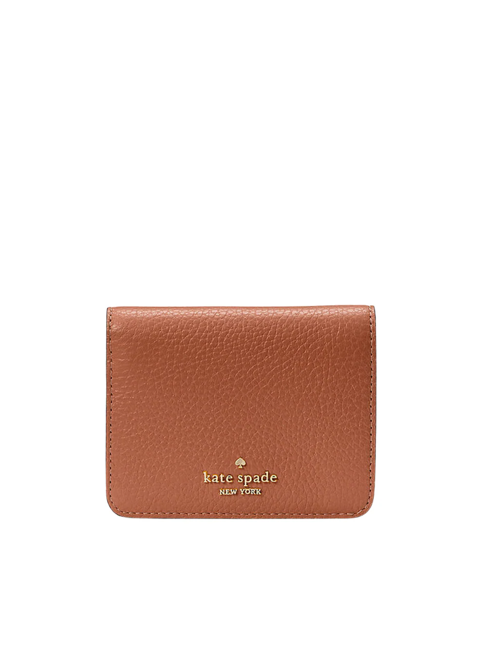 KATE SPADE Lena Pebbled Leather Small Bifold Wallet — Warm Ginger