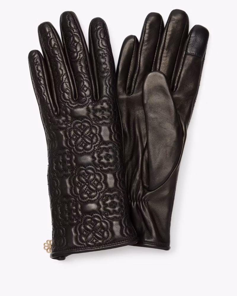 Kate Spade Arabesque Quilted Zipped Tech Gloves