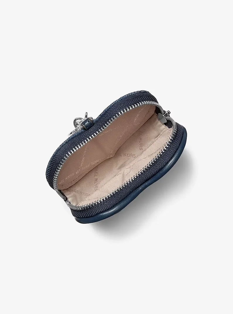 MICHAEL KORS Jet Set Travel Quilted Denim Heart-Shaped Wallet