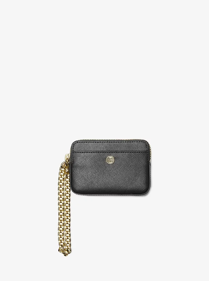 MICHAEL KORS Medium Saffiano Leather Chain Card Case