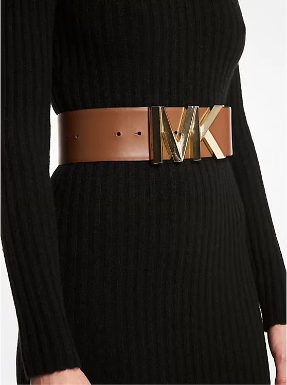 MICHAEL KORS Wide Waist Belt Genuine Leather