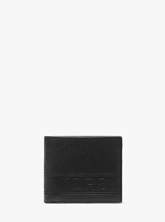 MICHAEL KORS Hudson Pebbled Leather Billfold Wallet With Coin Pouch