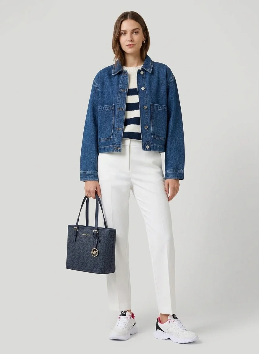 Michael Kors Women's Jet Set Travel Extra-Small Logo Top-Zip Tote Bag